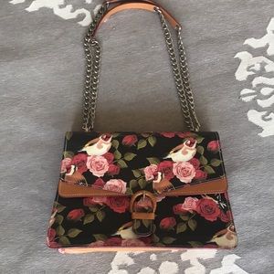 Cavalcanti genuine leather floral printed purse